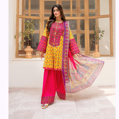 "Aina II" Embroidered Printed Lawn 3 Pc Collection by Karma Collection TT