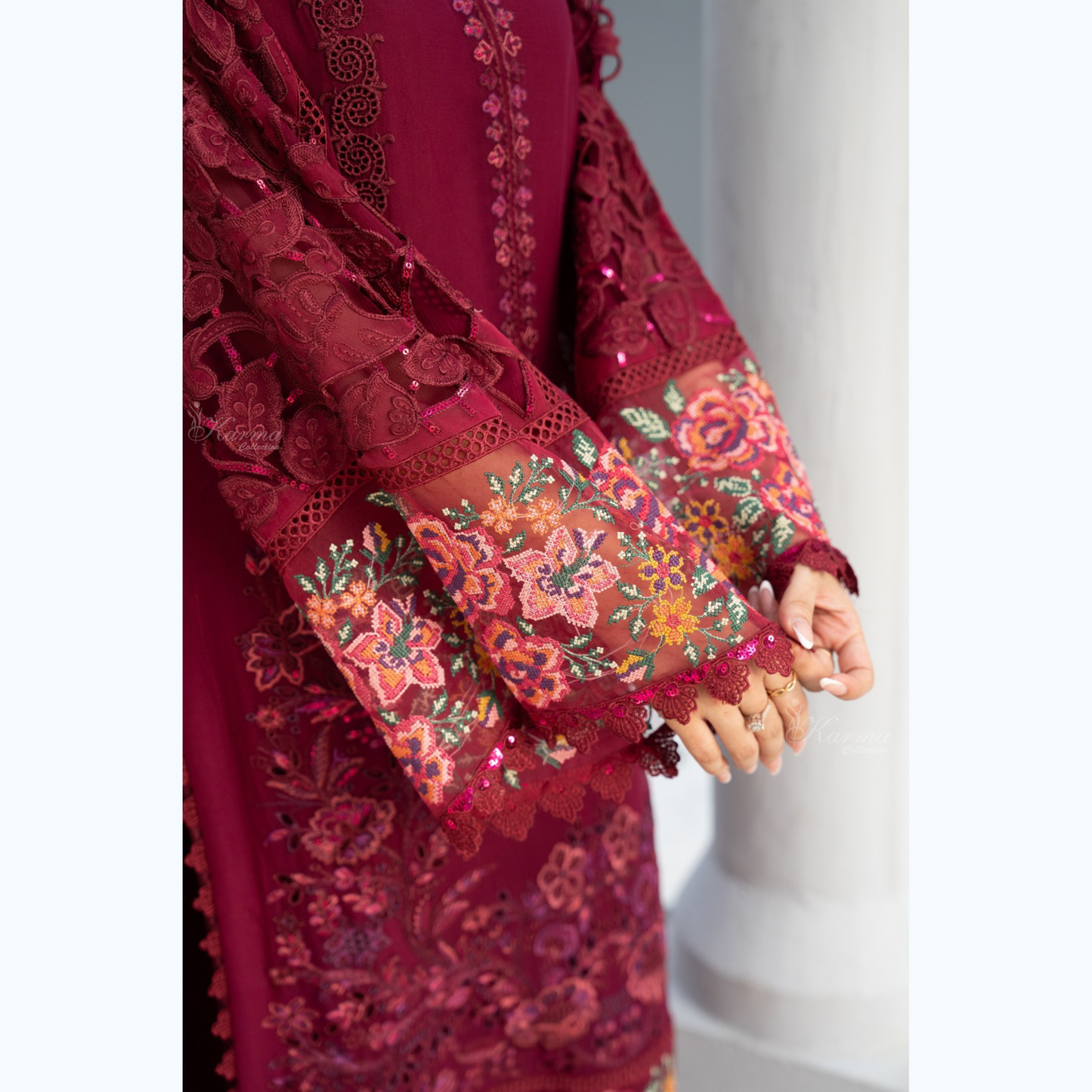 3 Piece Luxury Chiffon Ready to Wear Collection | karma Collection UMKC0903