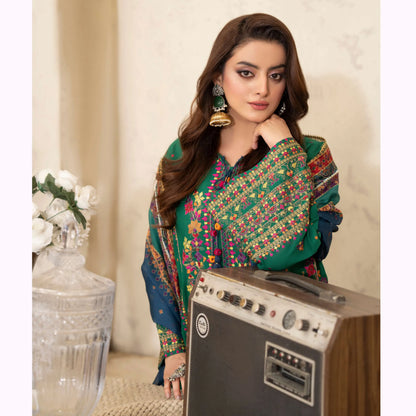 KC-1565 "Tabeer" Embroidered Festive Cambric Cotton Collection by Karma Collection