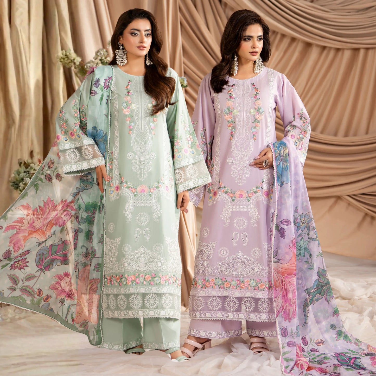 KC-1583 "AYRA" Embroidered Cambric Cotton Collection by Karma Collection