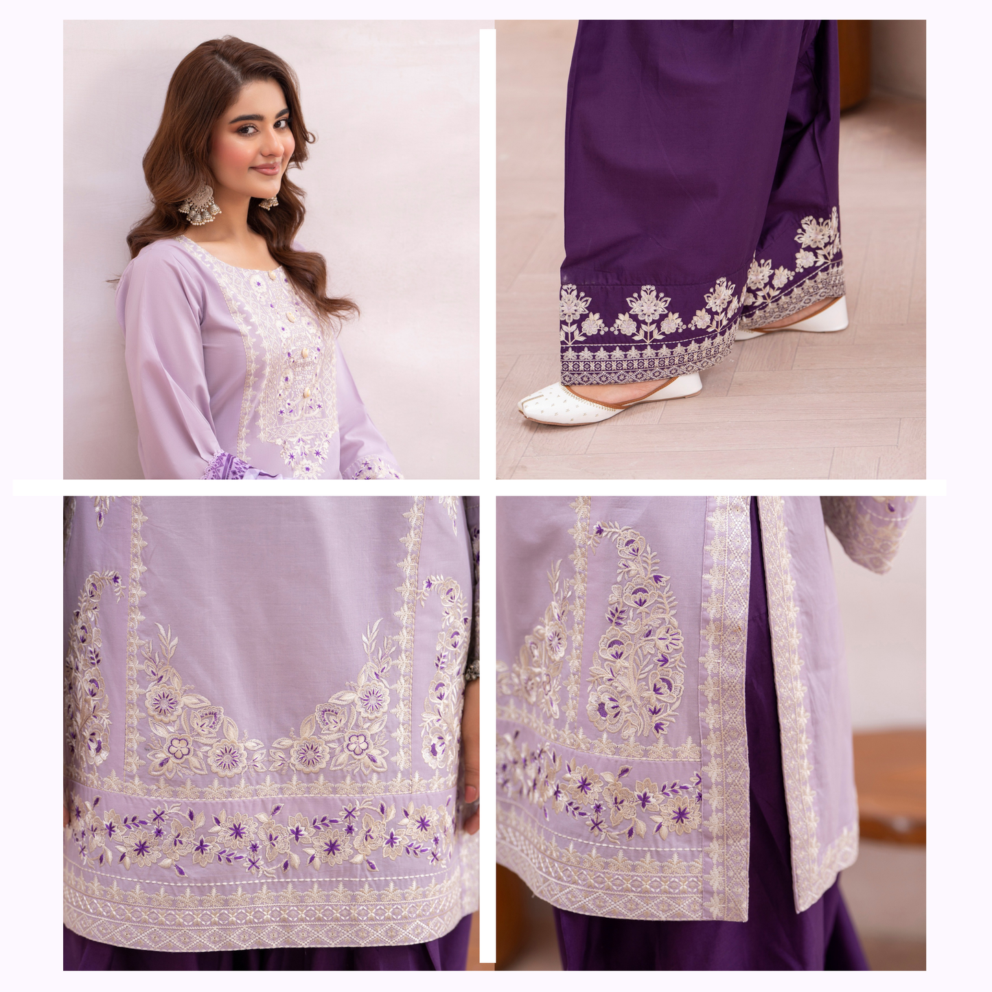 KC-1484 Embroidered Luxury Cambric Cotton farshi Shalwar Collection | Ready to Wear | Karma Collection