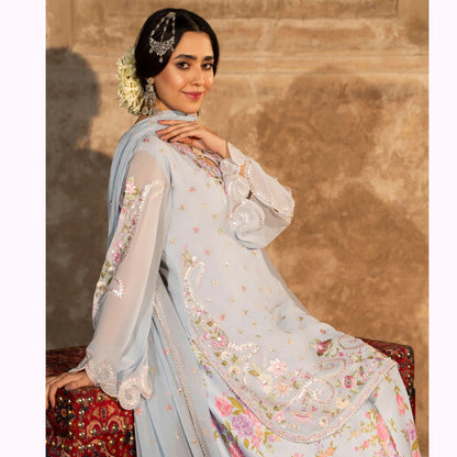 F-524 "Saj Dhaj" Embroidered Georgette Collection by Karma Collection