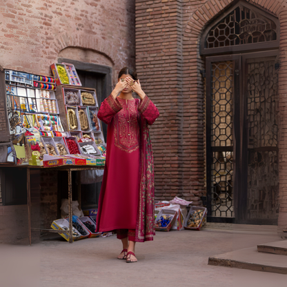 UCA-15 3 Pc Embroidered Cambric Cotton Ready to Wear Eid Collection by Casuallite