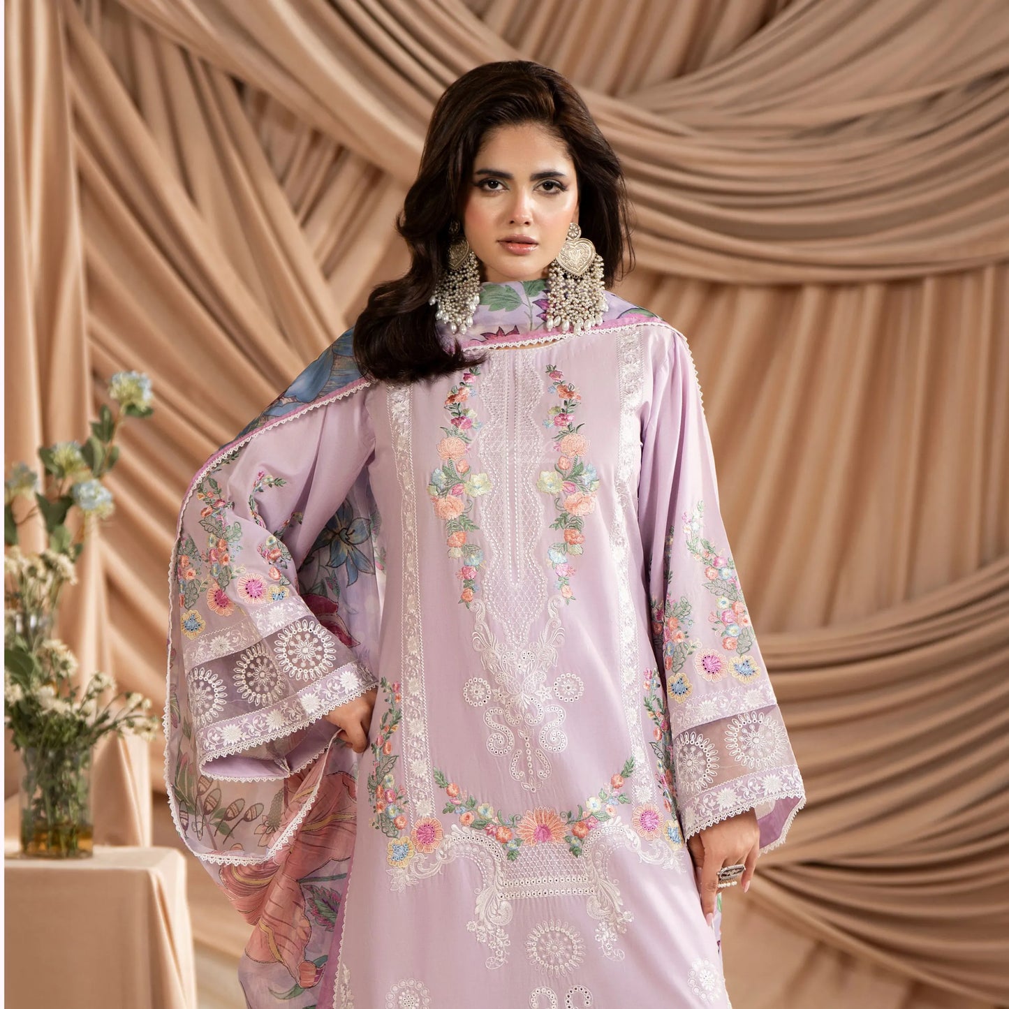 KC-1583 "AYRA" Embroidered Cambric Cotton Collection by Karma Collection