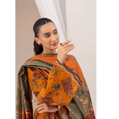 Tahiti Gold 3 Pc Printed Khaddar Ready to Wear Dress - Adan's libas