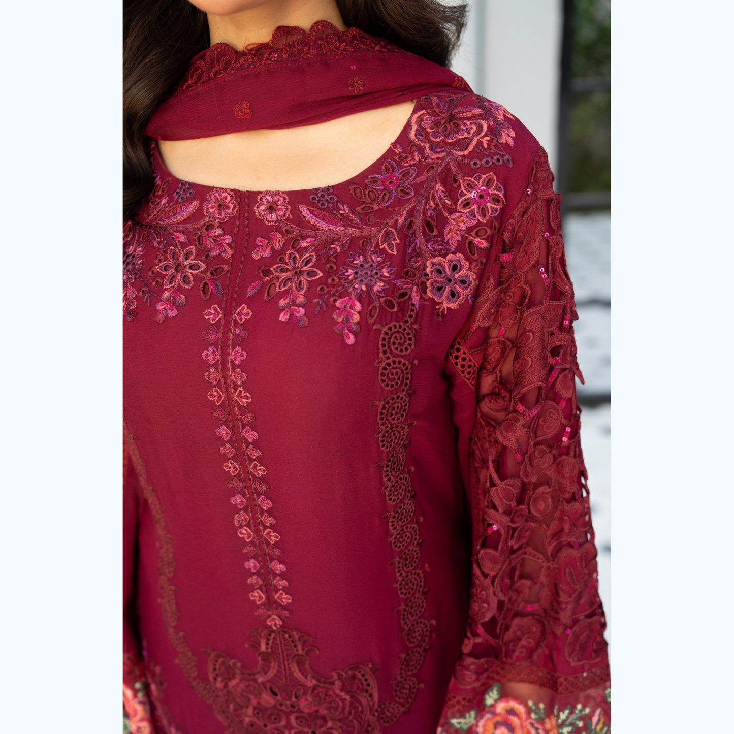 3 Piece Luxury Chiffon Ready to Wear Collection | karma Collection UMKC0903