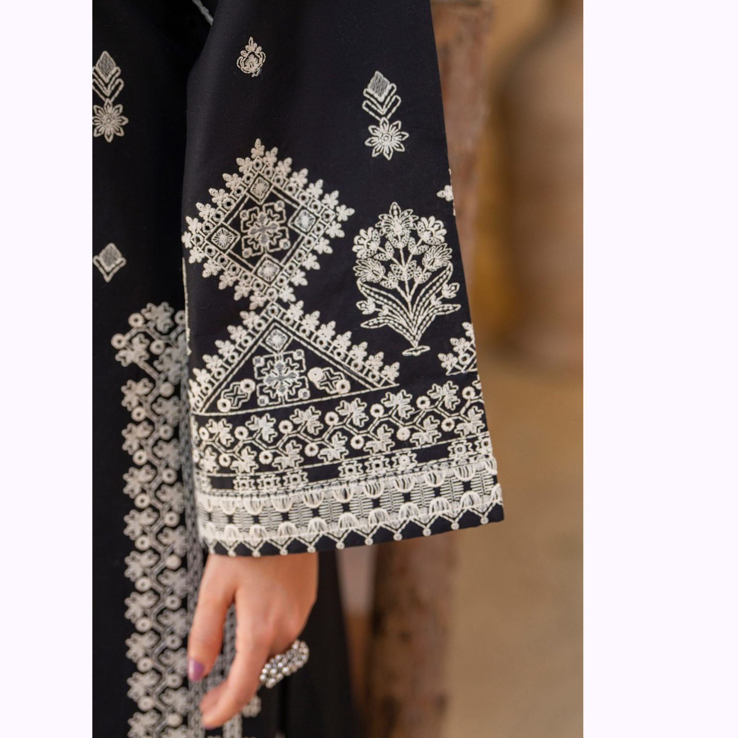 KC-1447 Embroidered Cambric Cotton  Ready to Wear 3 Pc - Karma Collection
