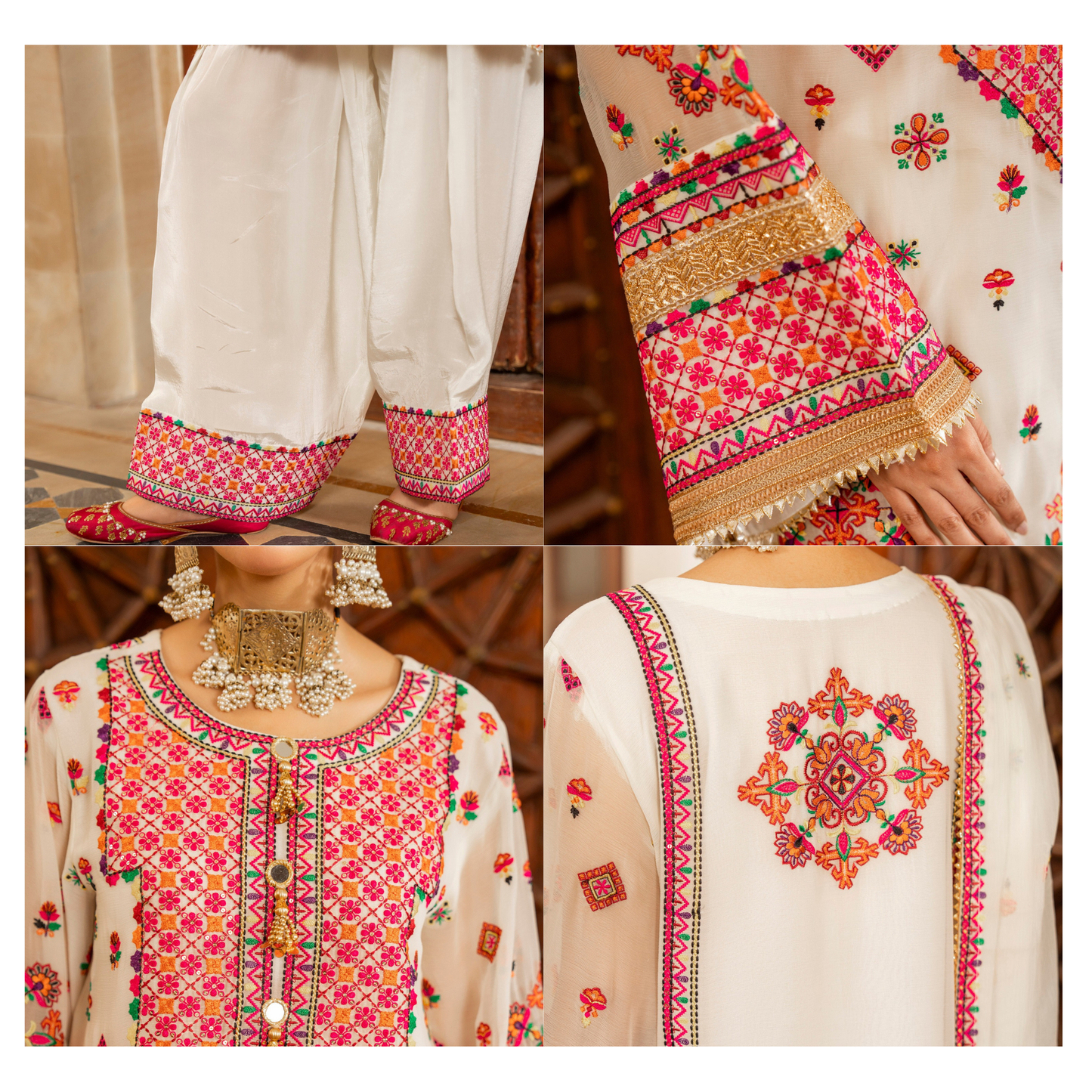 F-492 "Hayat" Embroidered Chiffon Festive Luxury 3 Pc Collection