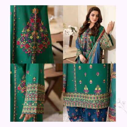 KC-1565 "Tabeer" Embroidered Festive Cambric Cotton Collection by Karma Collection