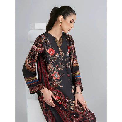 UAL-09 Printed Silk Kaftan with Trouser 2 Pc Set | Ally's