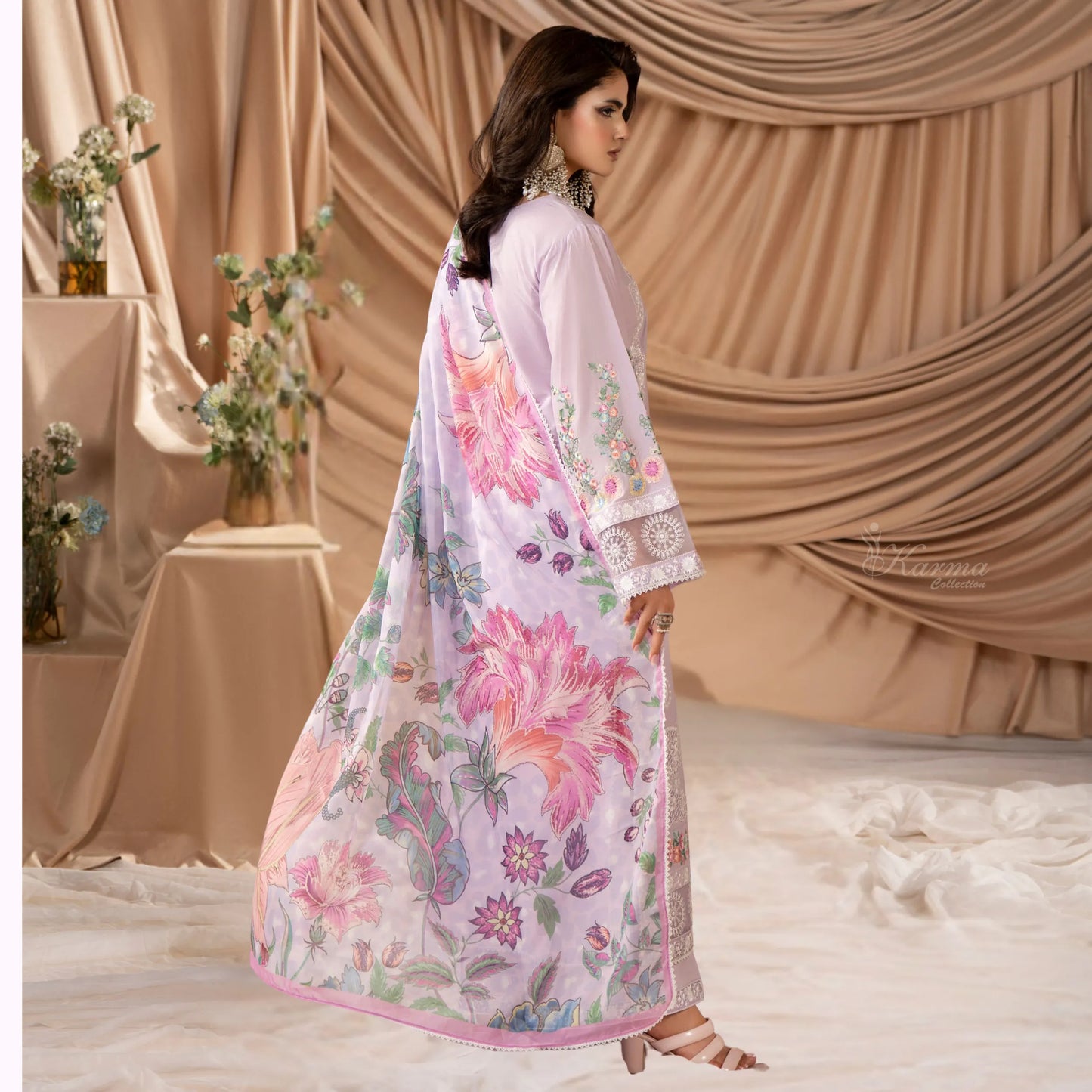 KC-1583 "AYRA" Embroidered Cambric Cotton Collection by Karma Collection