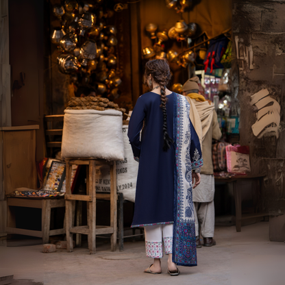 UCA-15 3 Pc Embroidered Cambric Cotton Ready to Wear Eid Collection by Casuallite