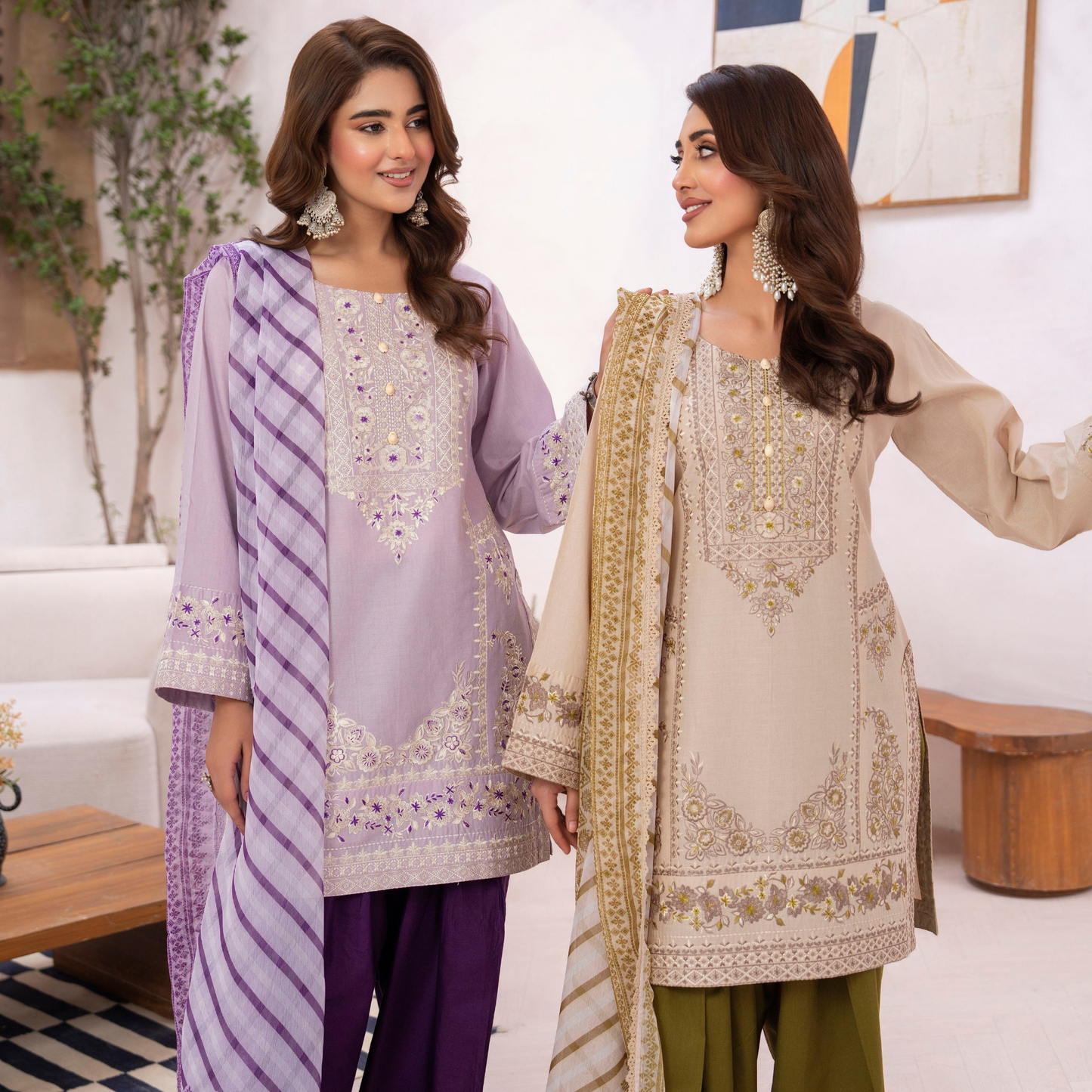 KC-1484 Embroidered Luxury Cambric Cotton farshi Shalwar Collection | Ready to Wear | Karma Collection
