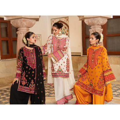 F-492 "Hayat" Embroidered Chiffon Festive Luxury 3 Pc Collection