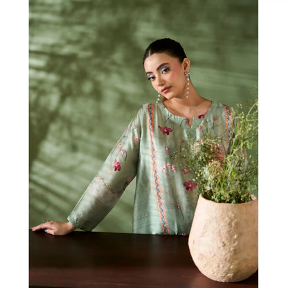 UAL-07 Printed Silk Kaftan Style Co-Ord Set Loose fit Casual Wear | Ethnic wear | ALLY'S
