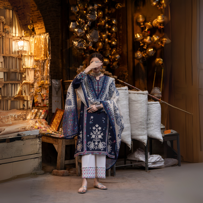 UCA-15 3 Pc Embroidered Cambric Cotton Ready to Wear Eid Collection by Casuallite