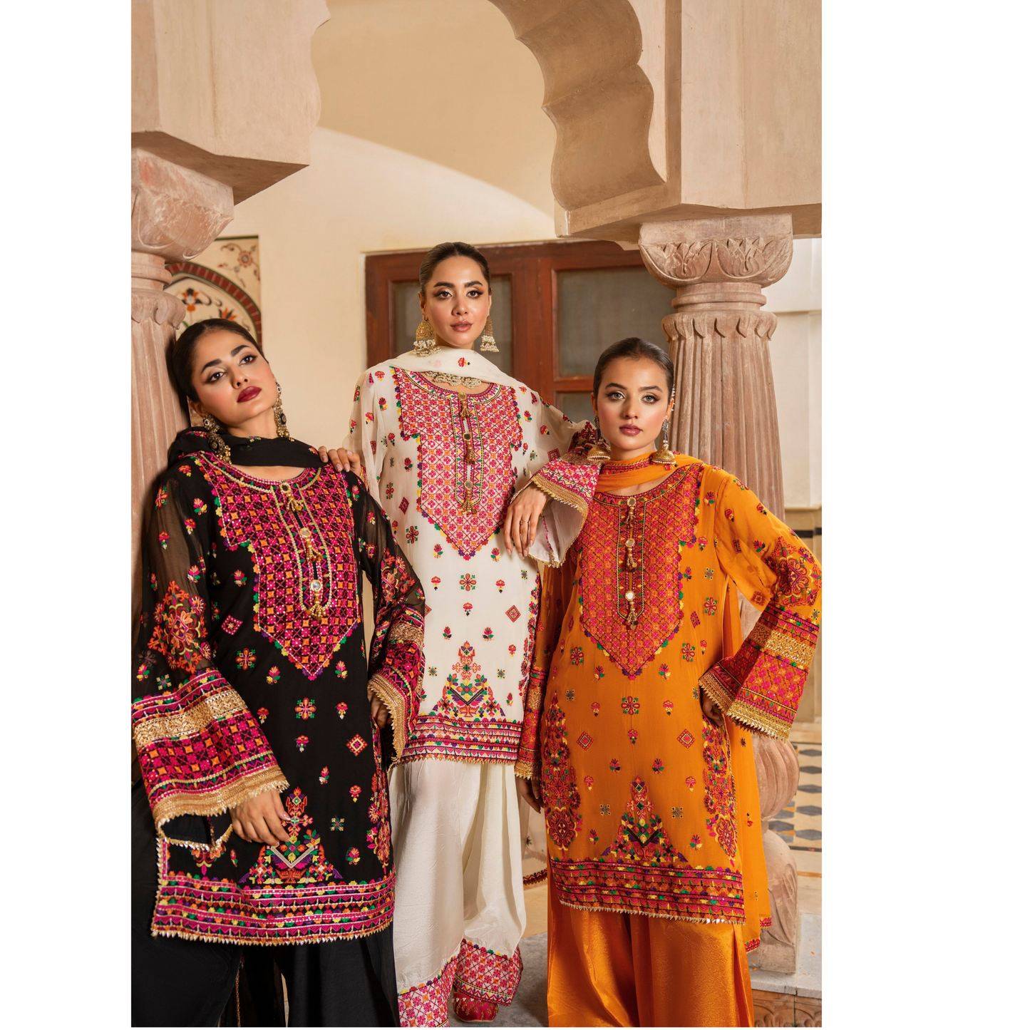 F-492 "Hayat" Embroidered Chiffon Festive Luxury 3 Pc Collection