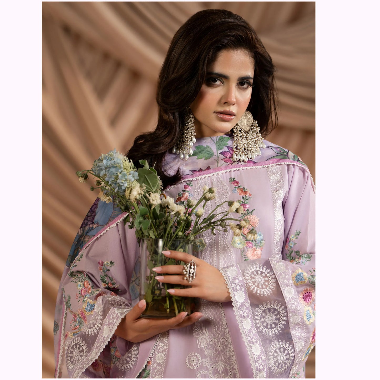 KC-1583 "AYRA" Embroidered Cambric Cotton Collection by Karma Collection