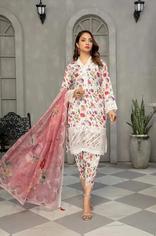 SHZ01 Sehar  Viscose Linen  3 Piece Suit | Simrans