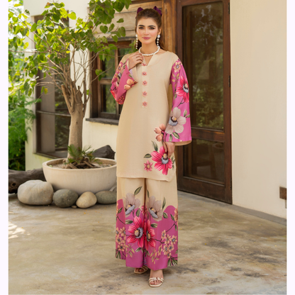 Sëleñe Raw Silk Printed Co-Ords Set by Karma Collection | Ready to Wear Modest fashion Asian