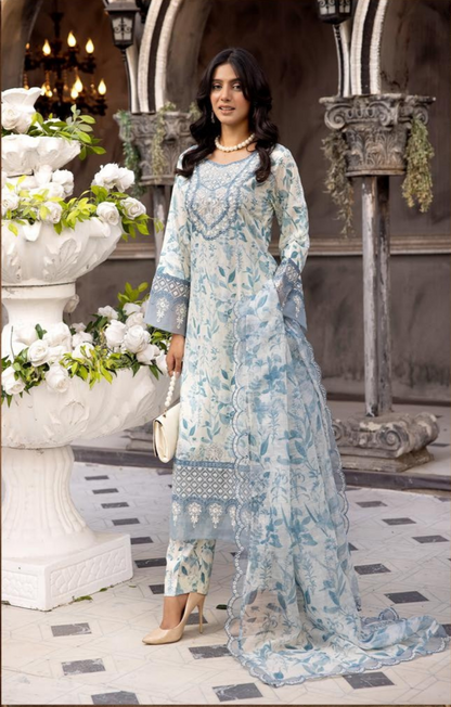 BEIGE 3 Pc Chikankari Lawn Collection | SIMRANS
