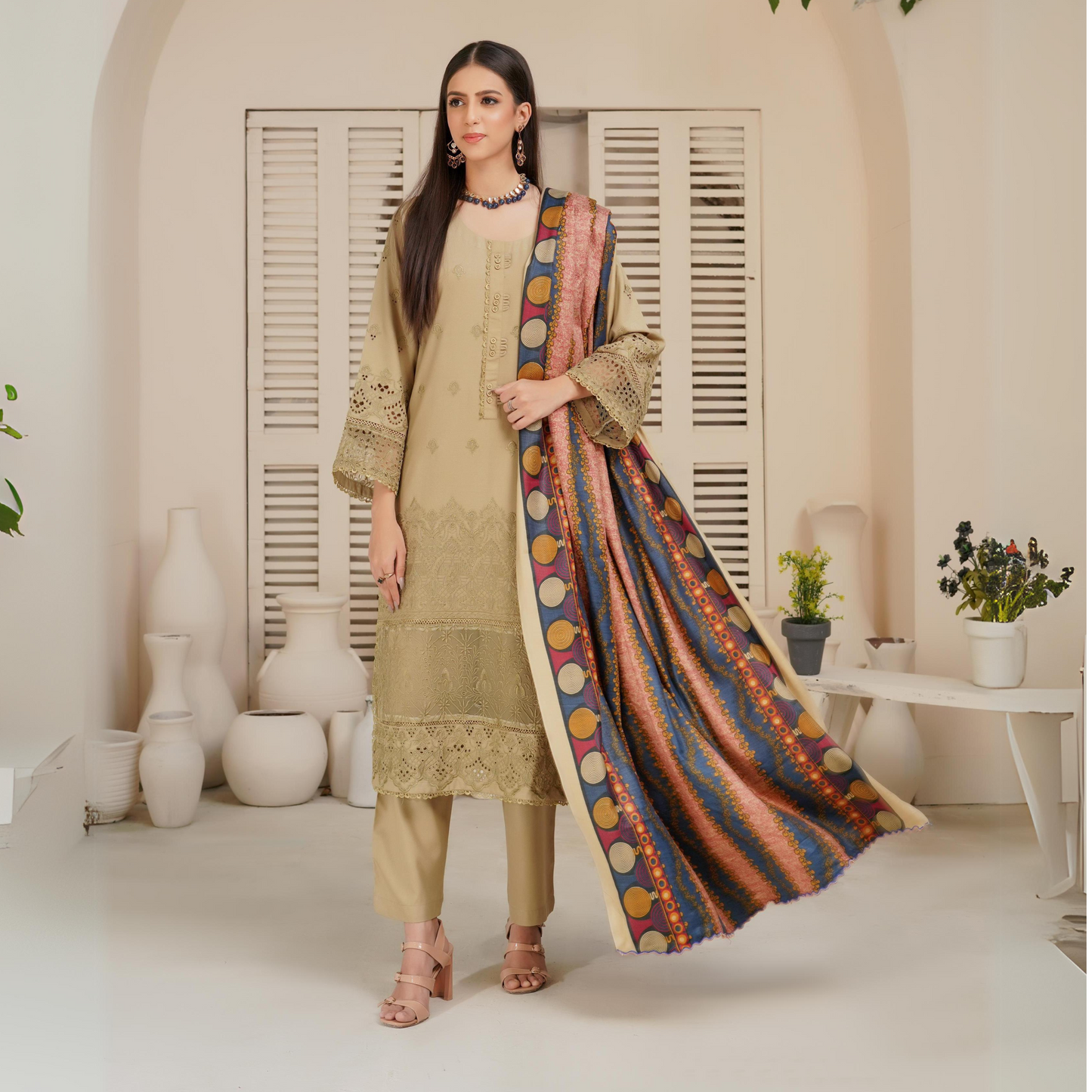 3 Pc Dhanak Collection | Ready to Wear | MUNIRA | UMMUN07