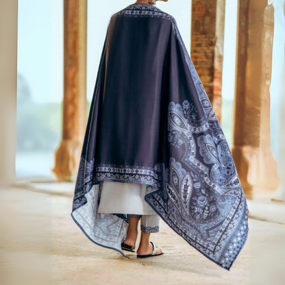 (Light grey) 3 Piece Embroidered Dhanak Ready to Wear Collection by Casuallite | UMCAE0601