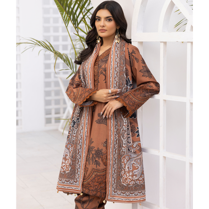 3 Pc Luxury Khaddar Ready to Wear Embroidered Printed Collection by Simrans