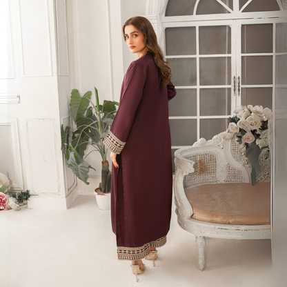 UA-50 Embroidered Viscose Linen  2 Pc Pakistani Co Ord Set Dress | Ready to wear | UMNAA