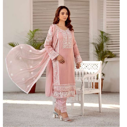 UMRZ-43 Luxury Handwork Embroidered Chiffon Dress 3 Pc |Ready to Wear| Rangz