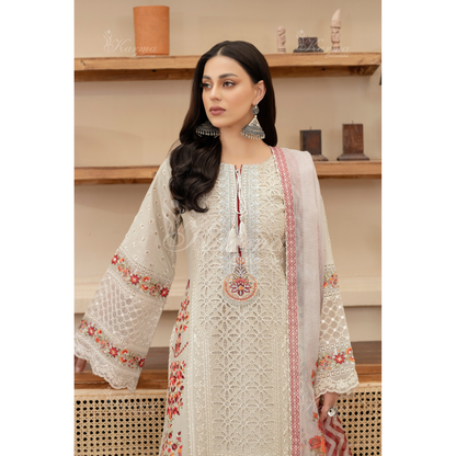 KC-1431 Embroidered Cambric Cotton Dress Ready to Wear 3 Pc - Karma Collection
