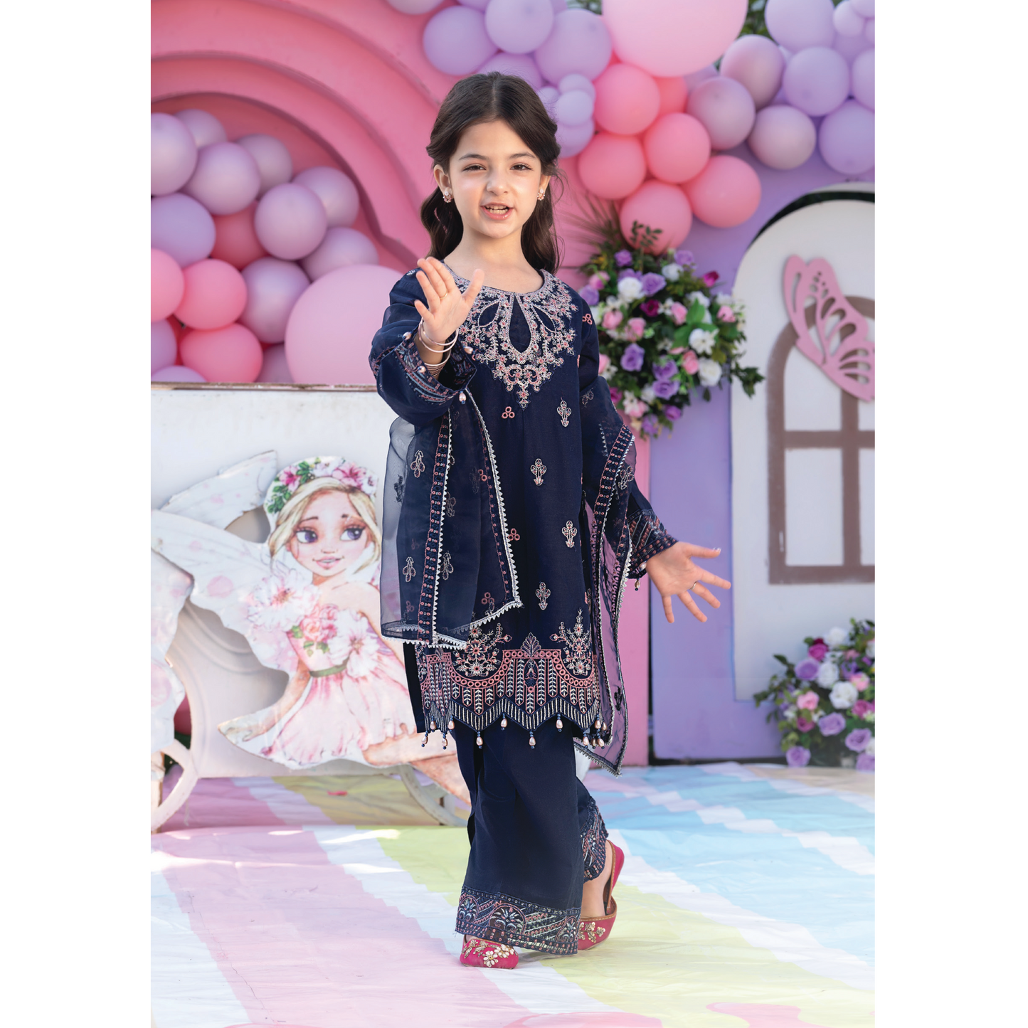 UAL-03 Kids 3 Pc Luxury Festive Cambric Cotton Eid Collection by Allys