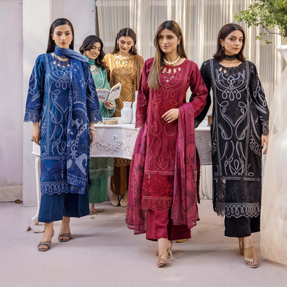 UTT-02 Embroidered Viscose 3 Pc Pakistani Dress | Eid Ready to wear | Traditional Thread