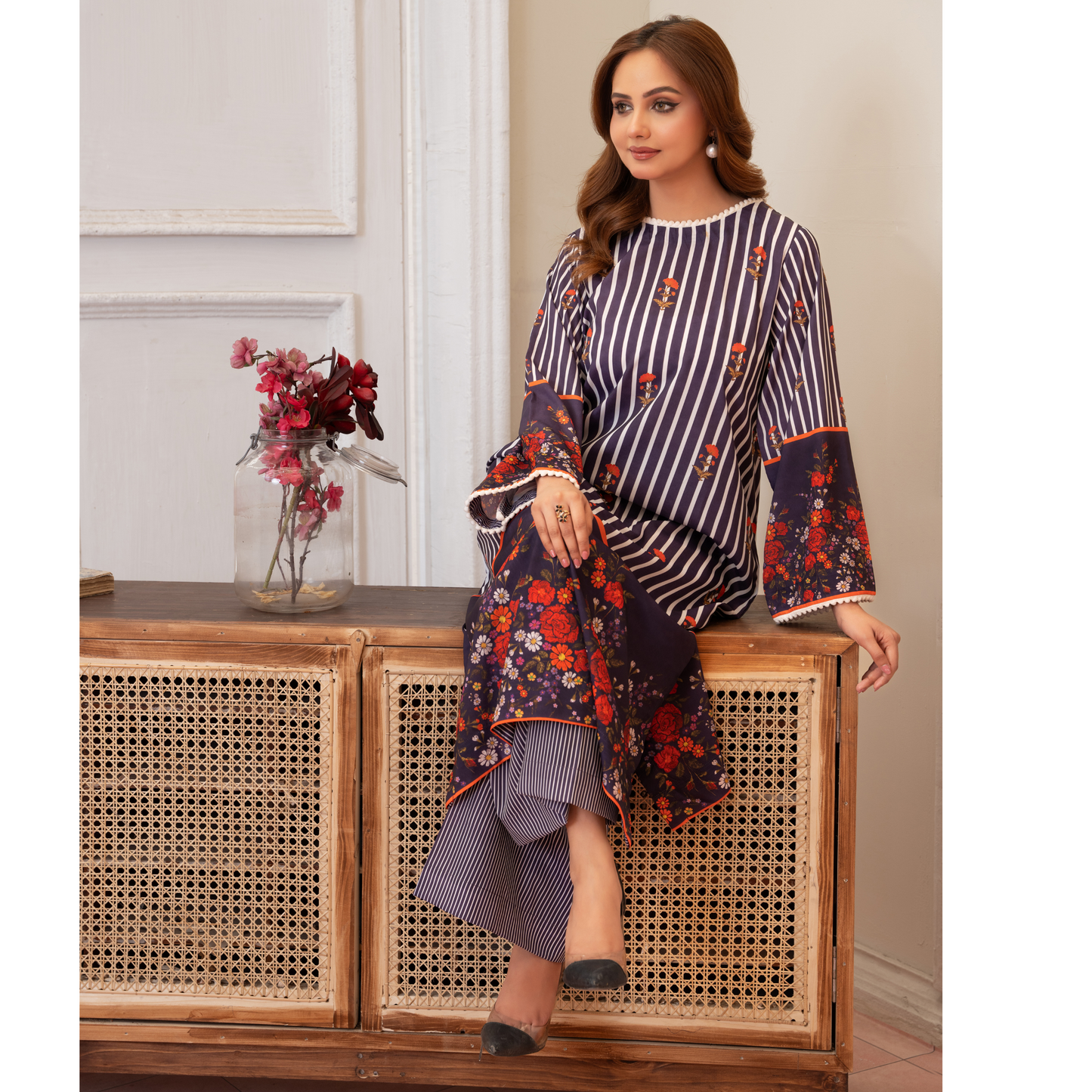 RA-16 2 Printed Silk Pakistani Co-Ords Set | Ready to Wear | Raniya.h
