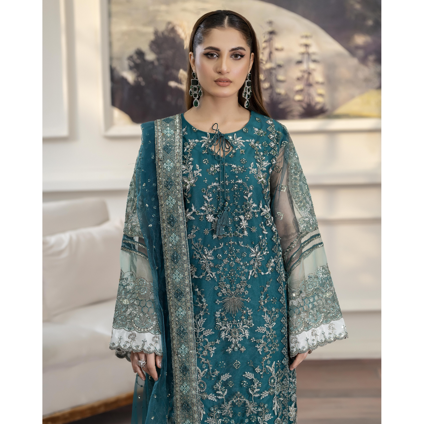UTT-08 Luxury Festive Net Collection | Ready to Wear | Traditional Thread