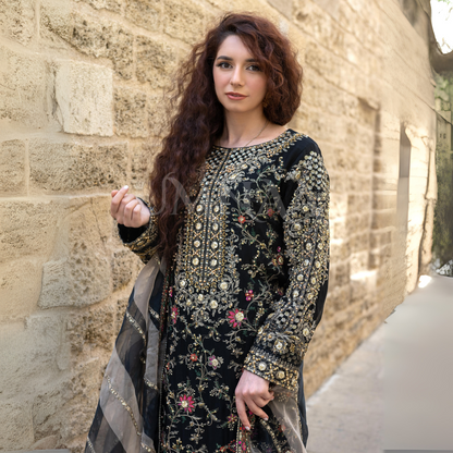 UA-126 Luxury Embroidered Festive Chiffon Collection | Ready to Wear | Umnaa