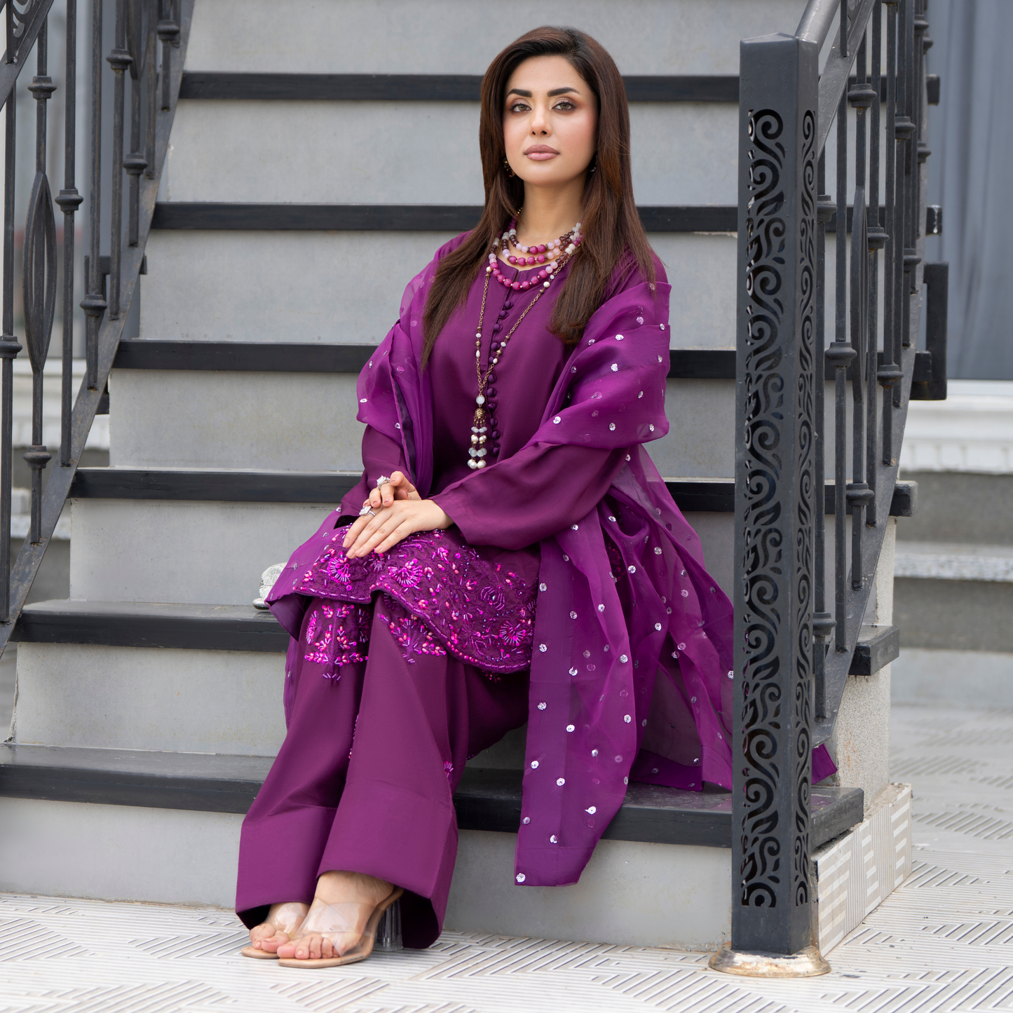 RA-22 Luxury Raw Silk Embroidered Farshi Shalwar Best Selling Collection |Ready to Wear | Raniya.h