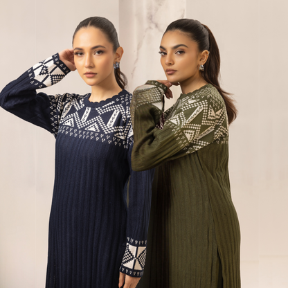 UMS-35 Simrans Azuel 2.0 Knit Wear Co-Ords Set | Modest Fashion | Winter Wear
