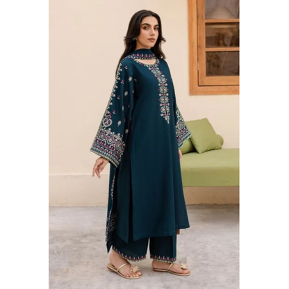 USP-02 Embroidered Chambray Katan 3 Pc Collection by Sha Posh