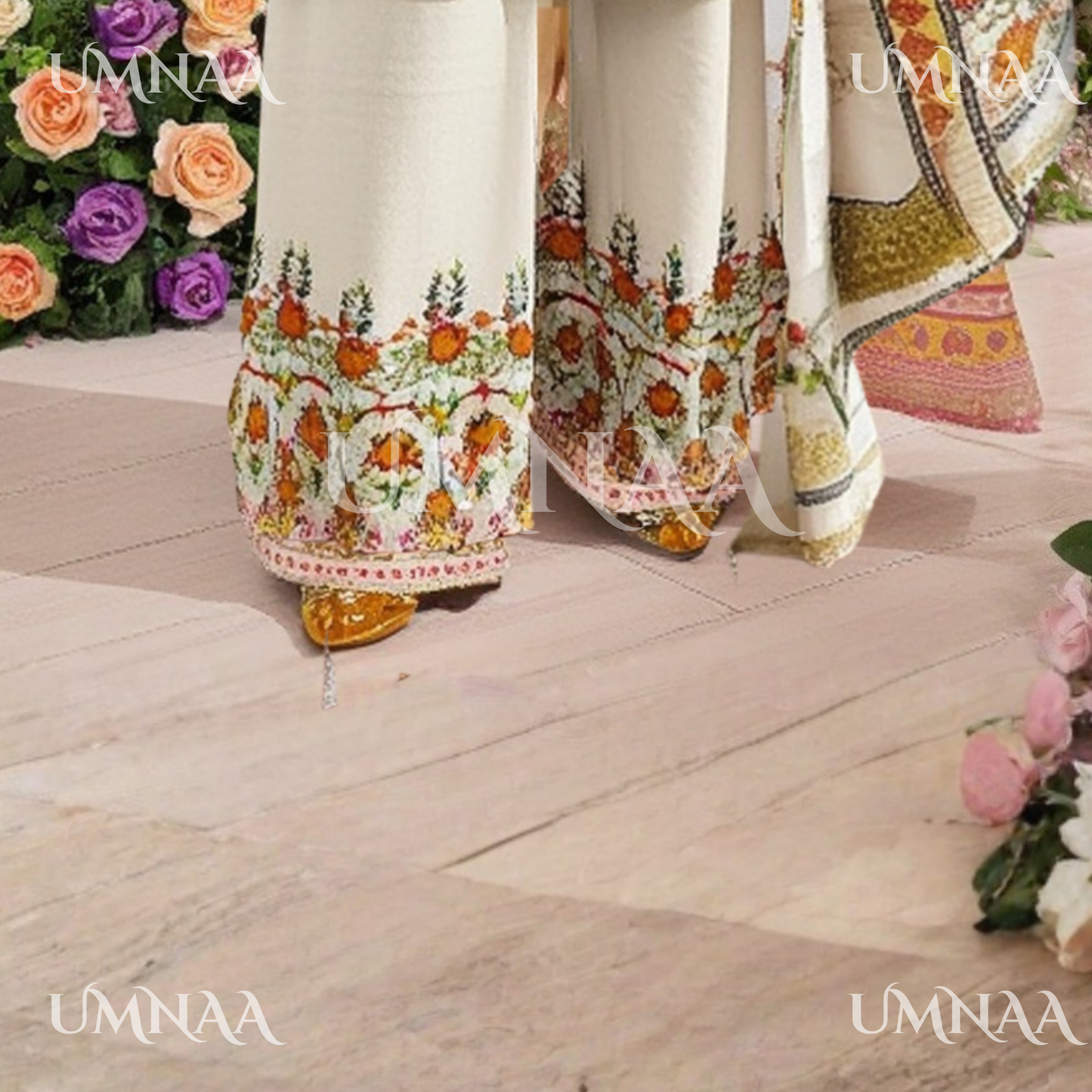 UA-131 Embroidered Viscose Linen 3 Pc | Ready to Wear | Asian Clothes