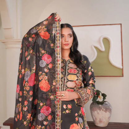 UA-135 Embroidered khaddar 3 Pc dress | Ready to Wear Asian Clothes  | Umnaa