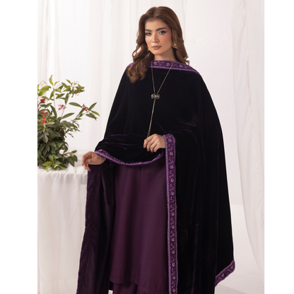 UMS-42 Raqs e bismil khaddar dress with Velvet Shawl by Simrans | Ready to Wear | Asian Clothes