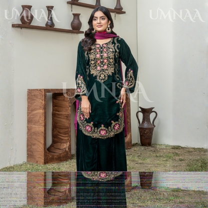 UA-141 3 Luxury Velvet Sharara collection by Umnaa