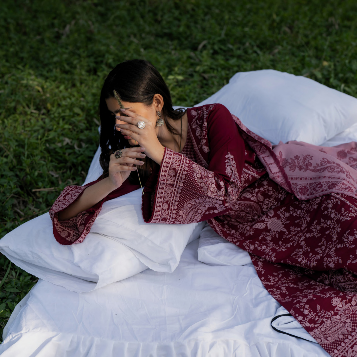 UCA-32 "Khunki" Embroidered Dhanak with Pashmina Wool Shawl Winter Collection by Casuallite