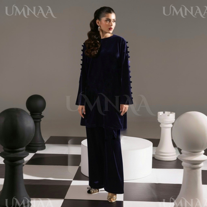 UA-149 Solid Velvet Farshi Shalwar Collection by Umnaa