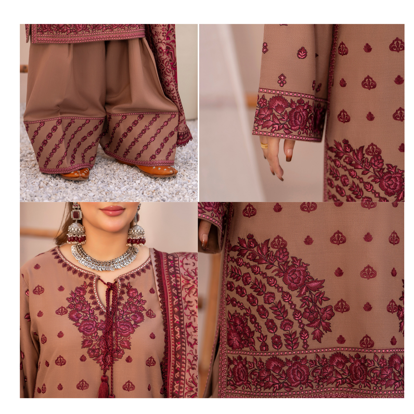 "Mishaal" Khat Edition Luxury Embroidered Farshi Shalwar 3 Piece by Karma Collection