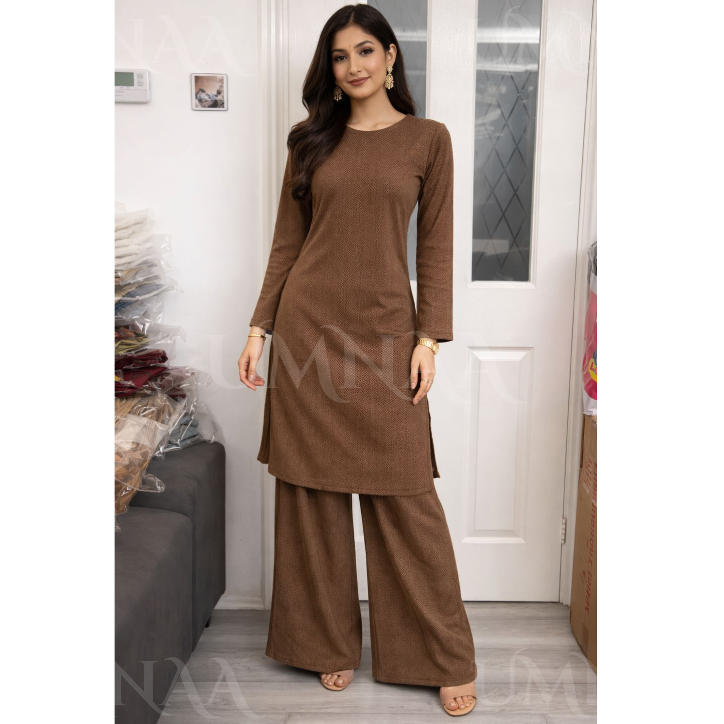 UA-154 Winter Co-Ord Set | English Winter Thick Fabric Warm Soft Co-Ords Set