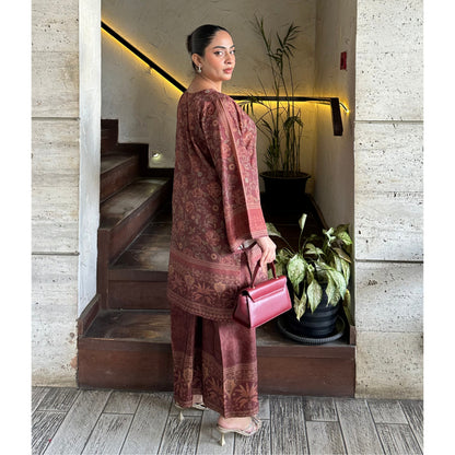 UA-169 Silk Printed Co-Ords Set by Umnaa | Ready to Wear Modest fashion Asian