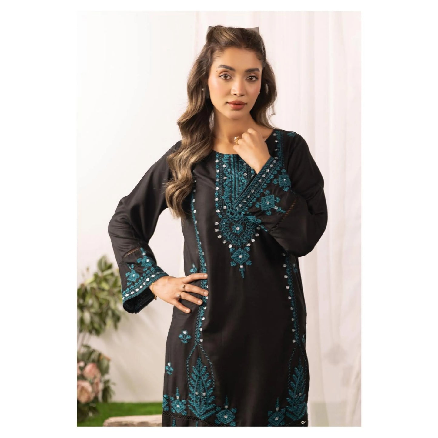UMS-59 Embroidered Linen Co-Ords Set 2 Pc Set by Simrans