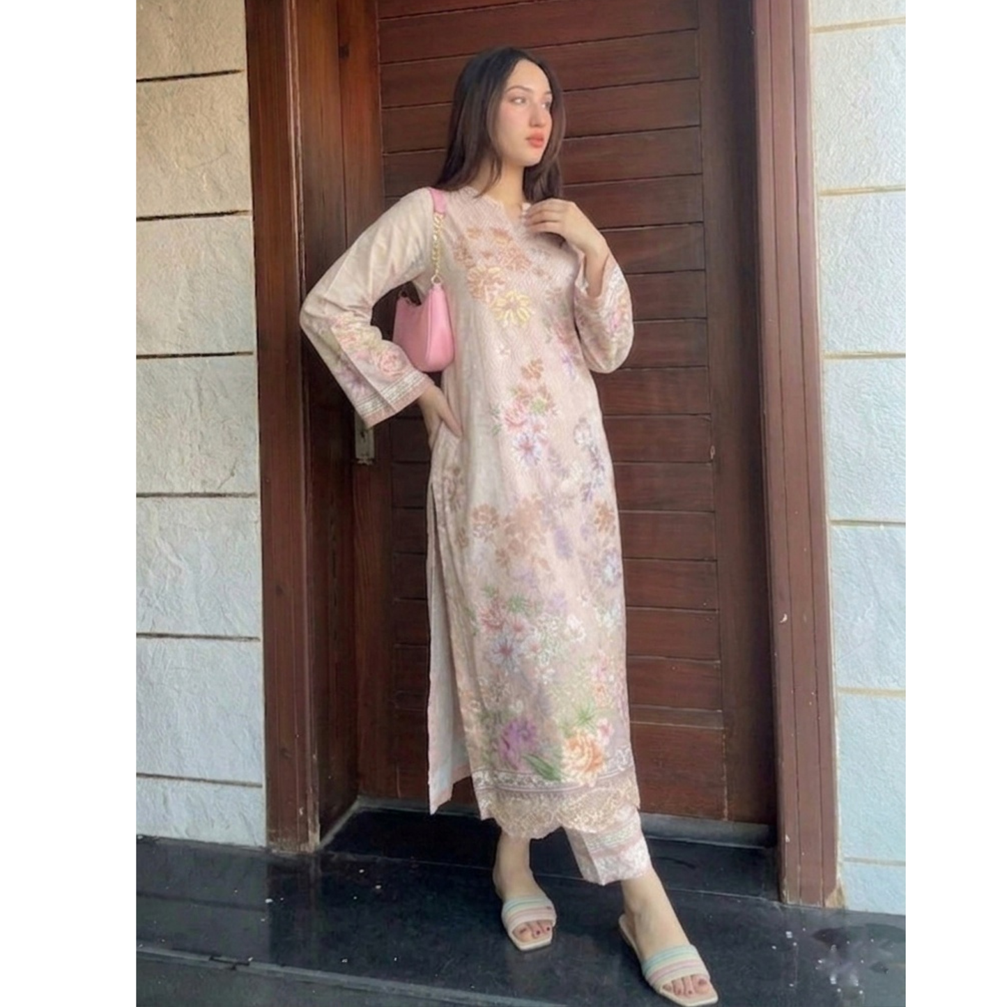 UA-183 Premium Silk Grip 2-Piece Pret – Kaftan Style Printed Co-Ords Set